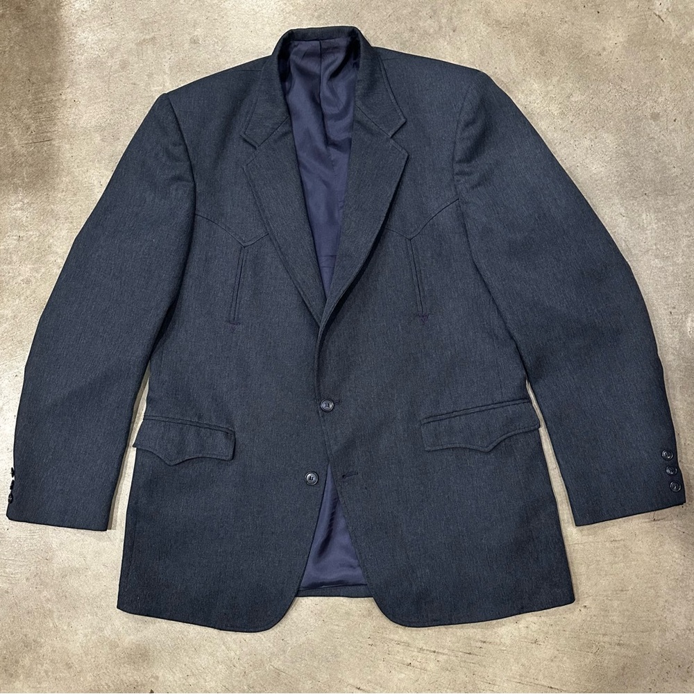 Vintage Circle S USA Made Western Sport Jacket Blazer Blue/Grey Size 46
